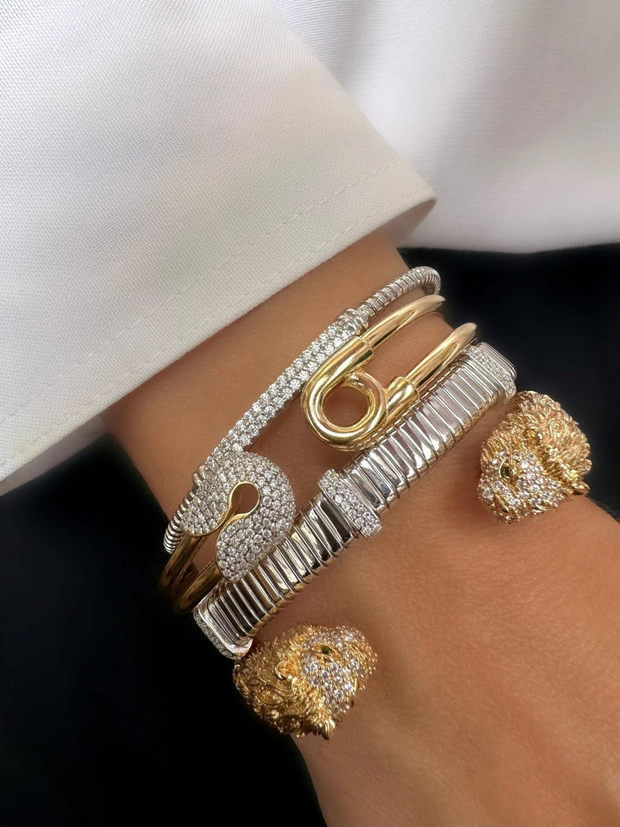 Brazalete Pin Up (Plata 925 bañada Oro 18k) - LE MARSHAND™