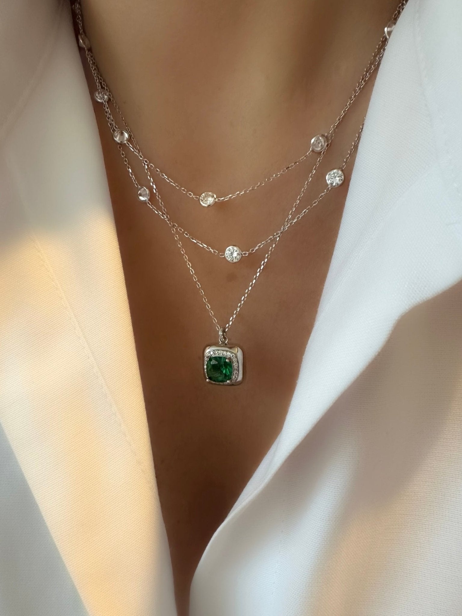 Collar Carly (Verde) (Plata 925) (RBJ*) - LE MARSHAND™