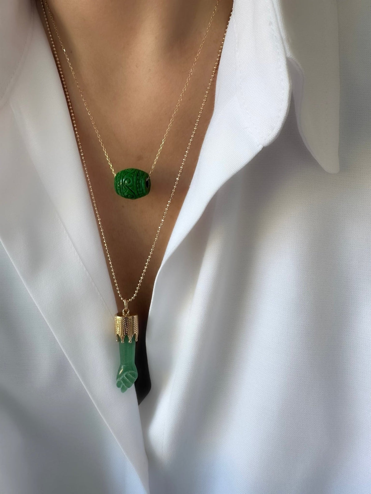 Collana Mano Figa (Avventurina)