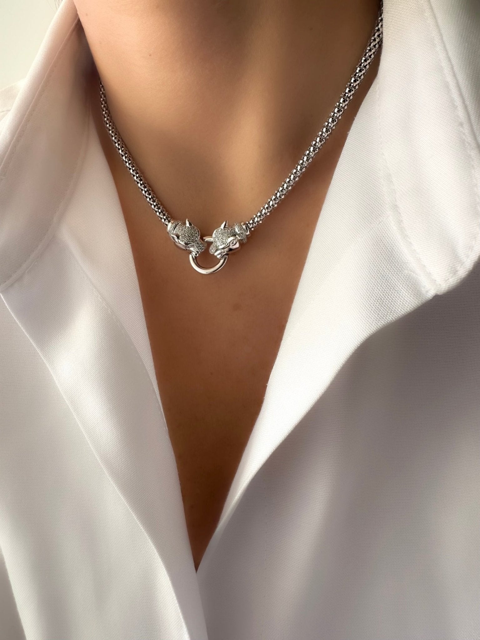 Collar Panteras I (Plata de Ley 925) - LE MARSHAND™