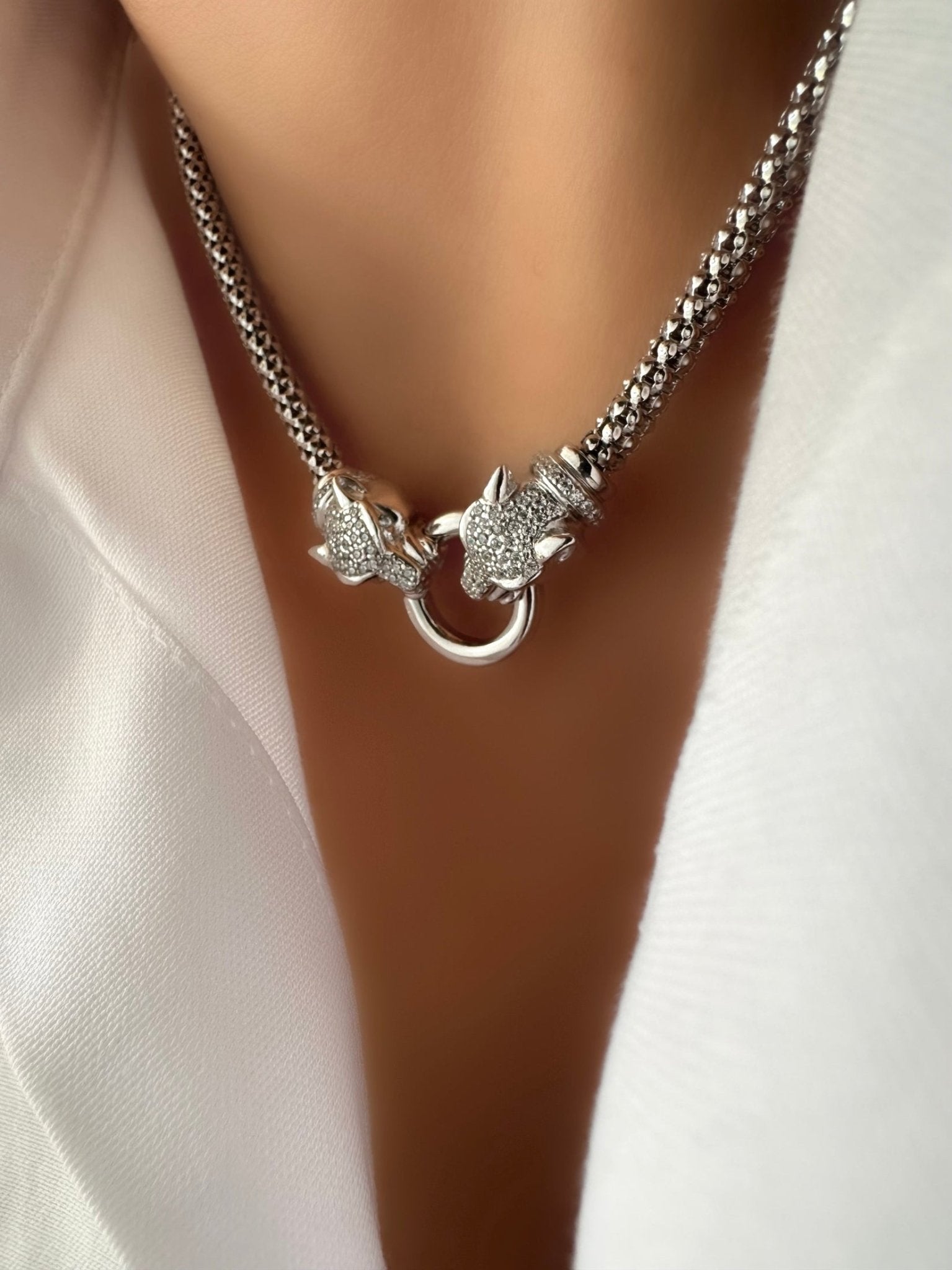 Collar Panteras I (Plata de Ley 925) - LE MARSHAND™