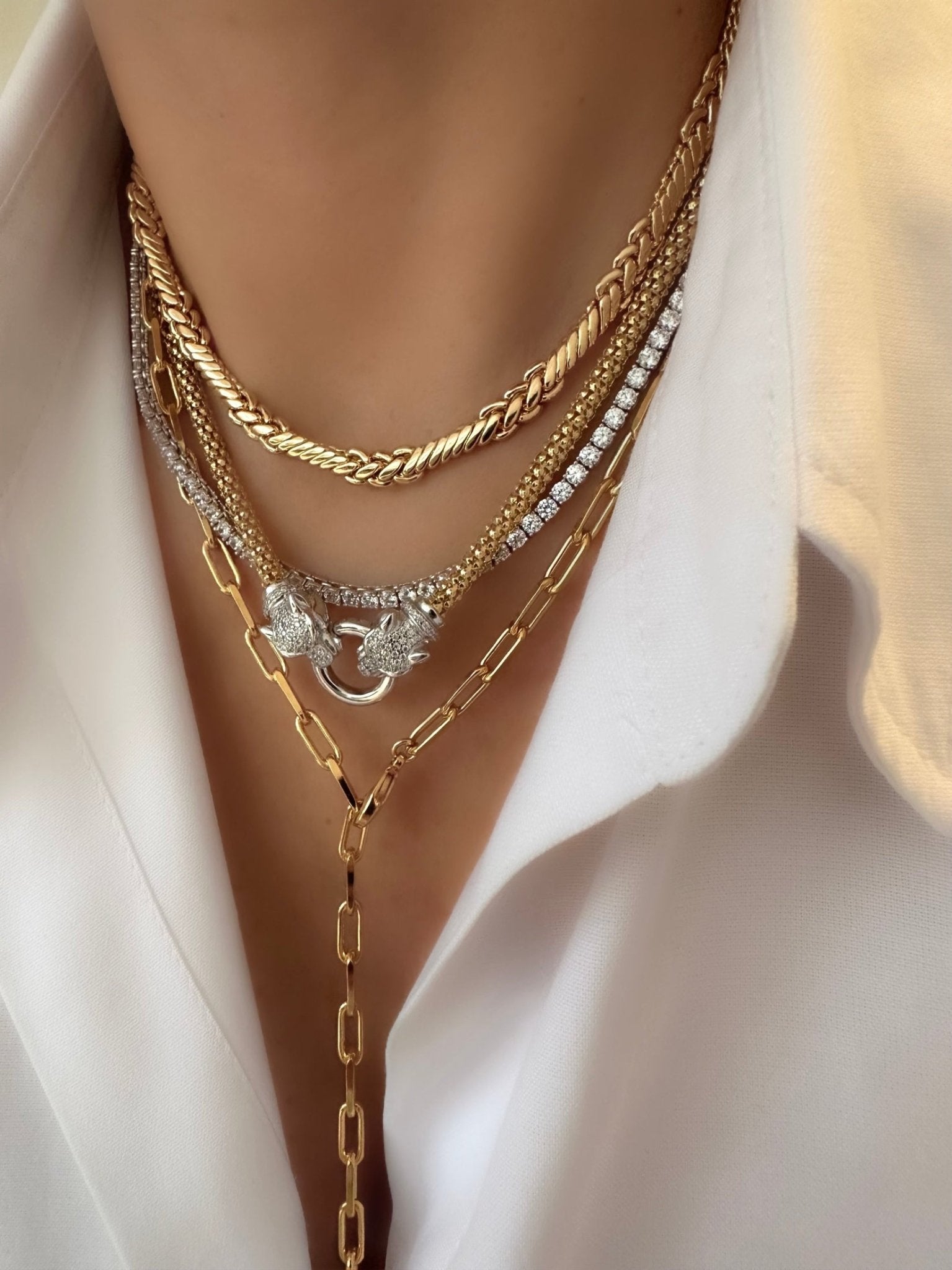 Collar Panteras (Plata de Ley 925 bañada en Oro 18k) - LE MARSHAND™