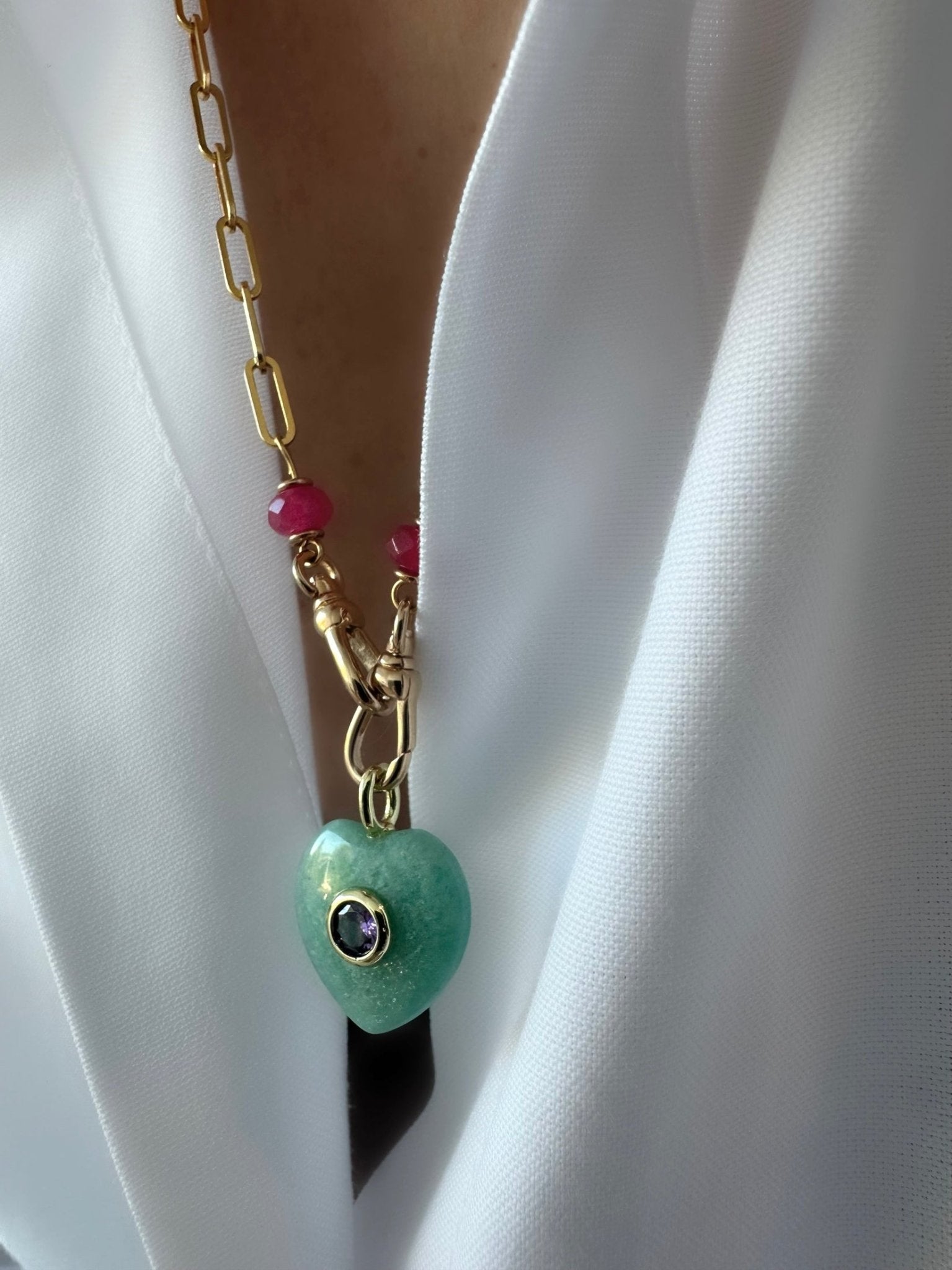 Collar Stone Heart (Amazonita) - LE MARSHAND™
