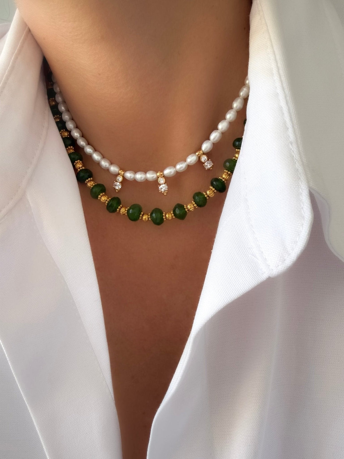 Collar Stones Collection Nº1 (Jade Verde) - LE MARSHAND™