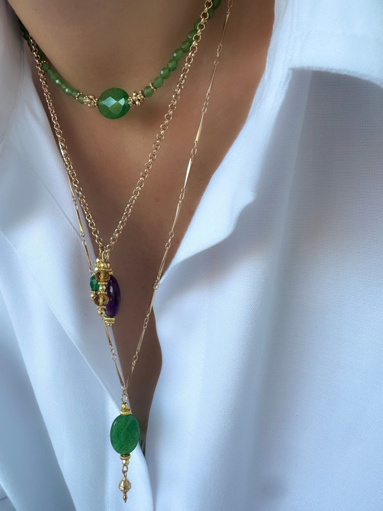 Collar Stones Cono (Aventurina) - LE MARSHAND™
