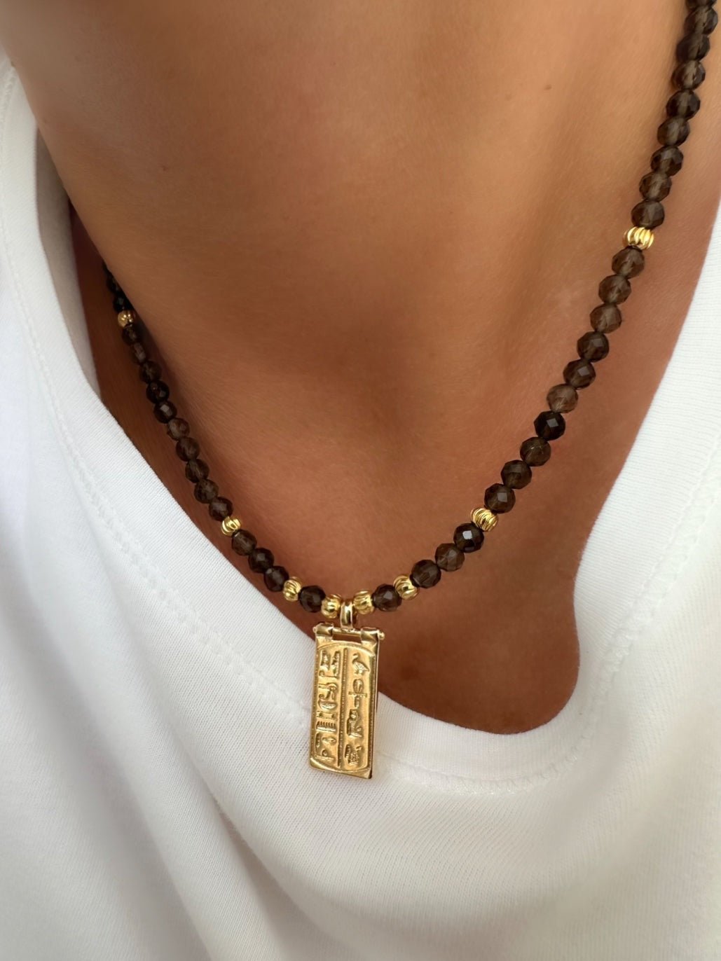 Collar Stones Faraón (Smoke Quartz) - LE MARSHAND™