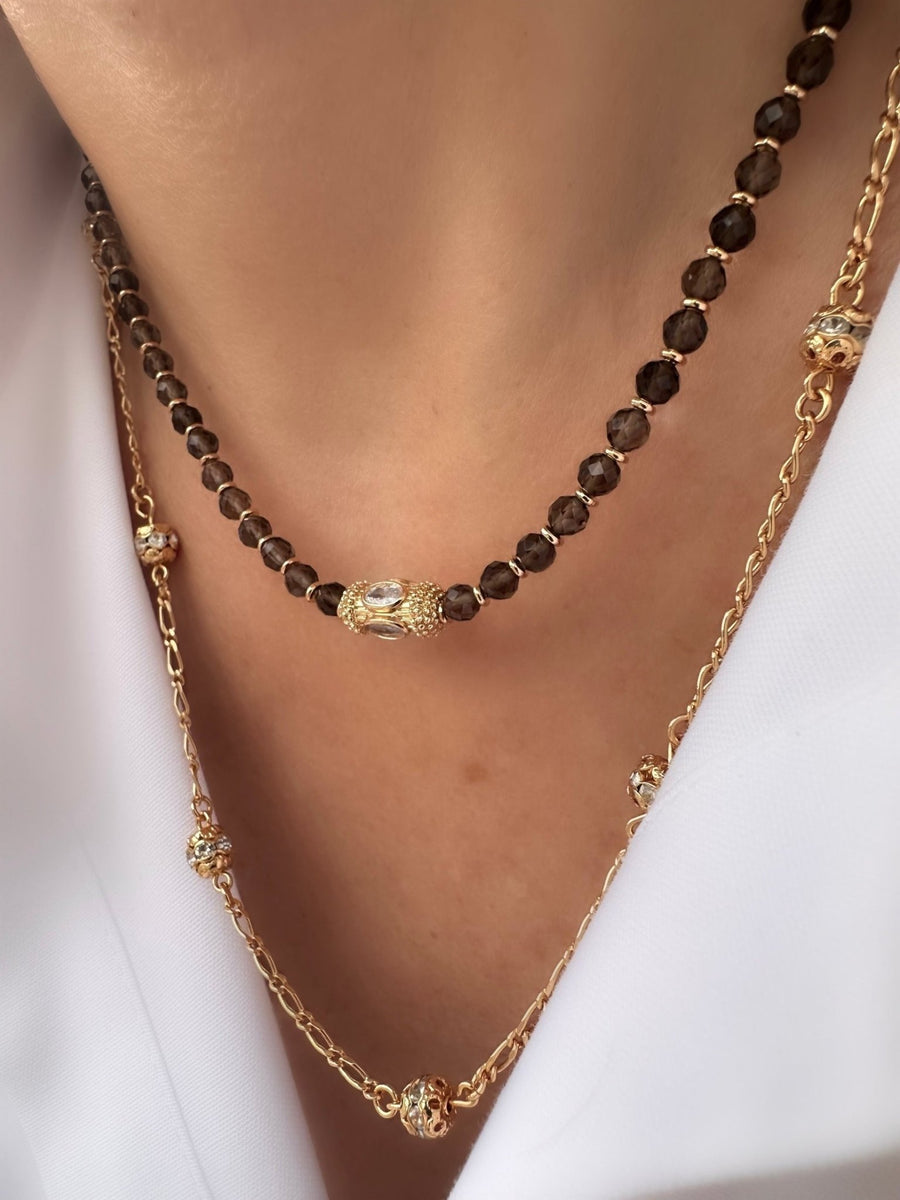 Collar Stones Gaia (Cuarzo Marrón) - LE MARSHAND™