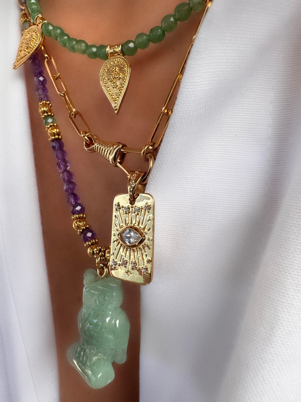 Collar Stones Trio Sullivan (Aventurina)