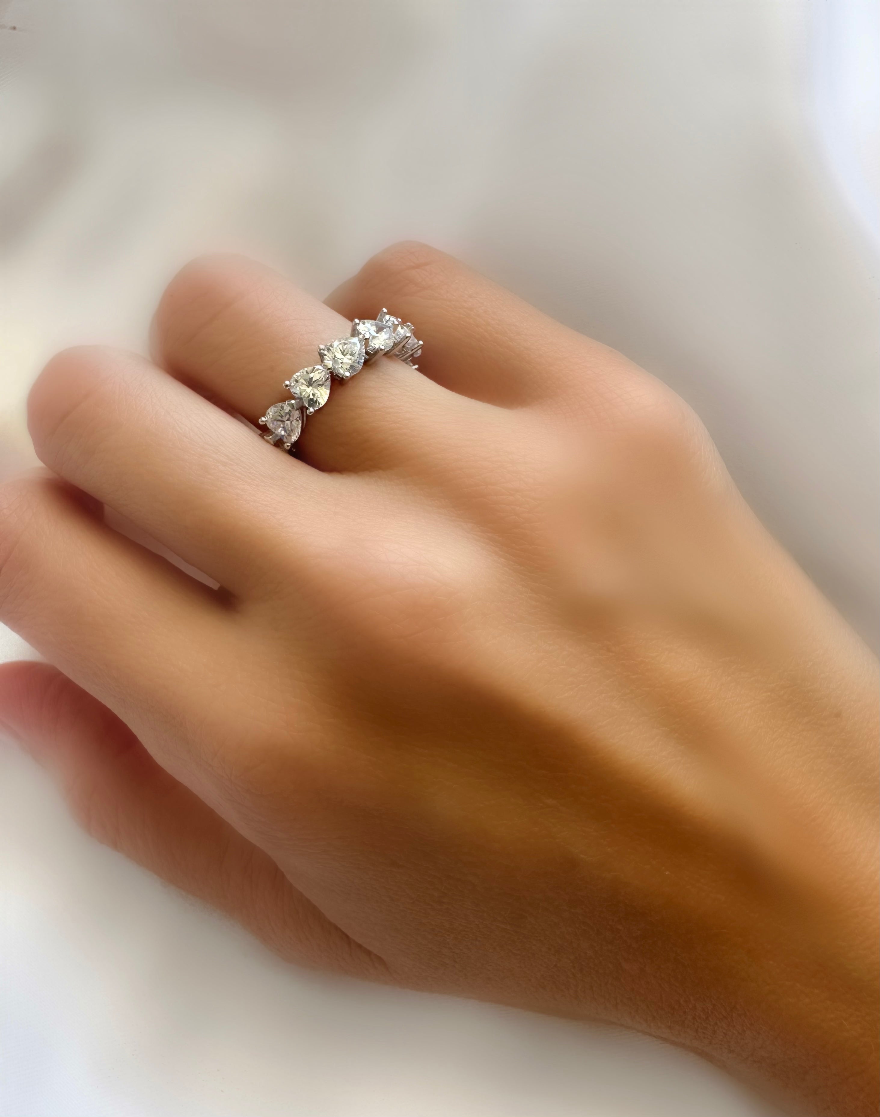 Riviere heart ring (925 Silver)