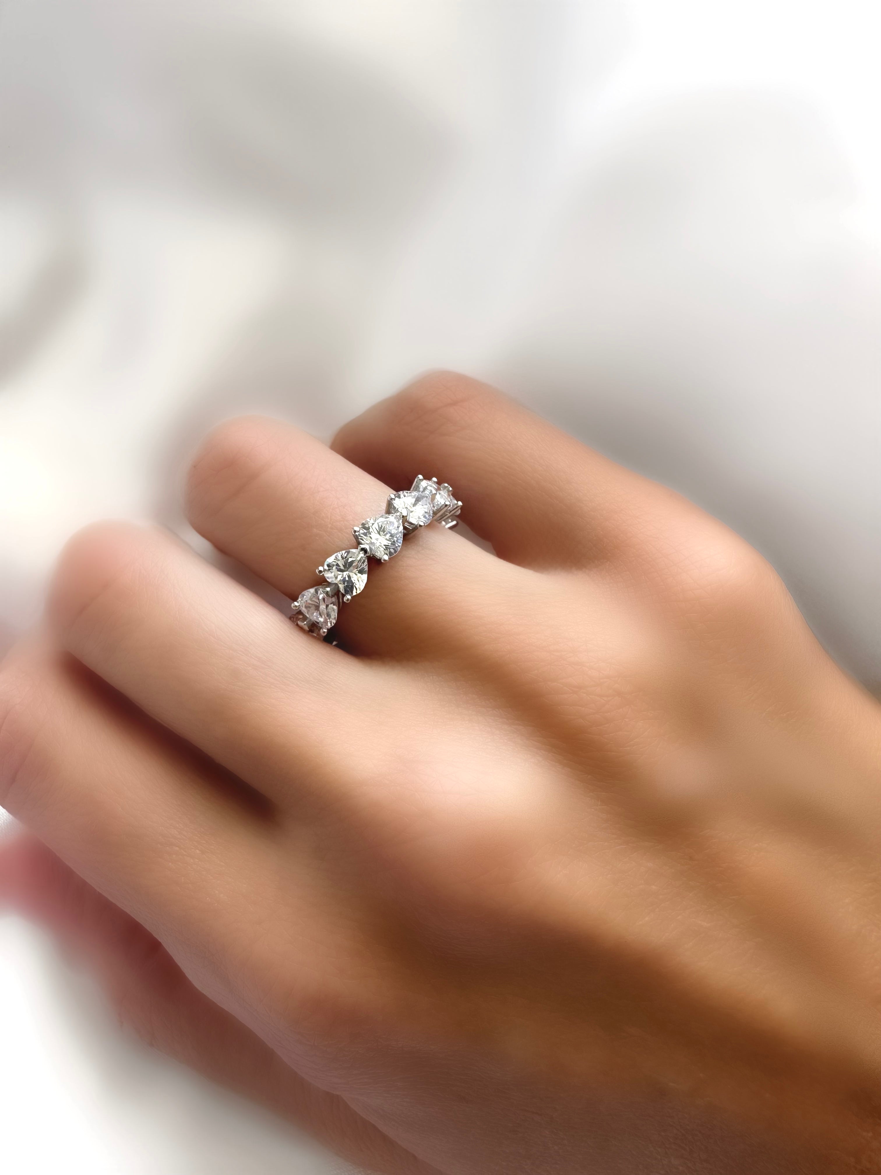 Riviere heart ring (925 Silver)