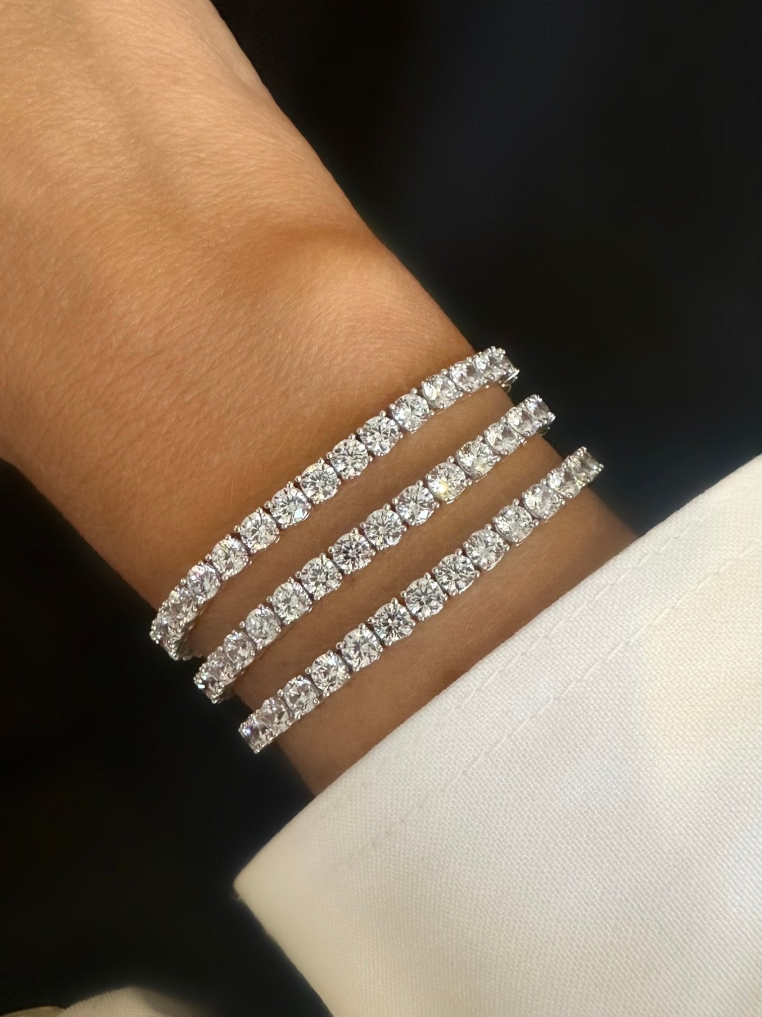 Pulsera Classic Riviere (4mm) (Plata 925) - LE MARSHAND™