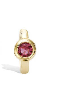 Le Marshand® - Joyería en plata 925, chapado en Oro 24K - Arito Piedra circular rosa - Diseños propios - Brazaletes, pulseras, collares y pendientes - Joyería online - Mallorca