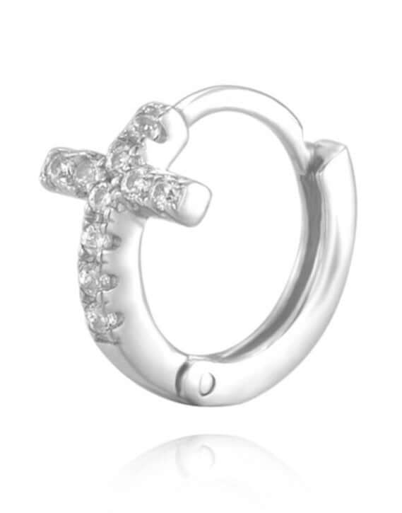 Le Marshand® - Joyería en plata 925, chapado en Oro 24K - Arito Circ Cruz (Plata) - Diseños propios - Brazaletes, pulseras, collares y pendientes - Joyería online - Mallorca