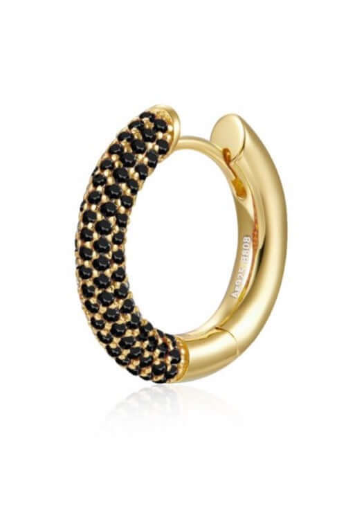 Le Marshand® - Joyería en plata 925, chapado en Oro 24K - Arito Lux Round Negro - Diseños propios - Brazaletes, pulseras, collares y pendientes - Joyería online - Mallorca