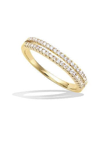 Le Marshand® - Joyería en plata 925, chapado en Oro 24K - Alianza Circonitas Two (Oro) - Diseños propios - Brazaletes, pulseras, collares y pendientes - Joyería online - Mallorca