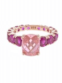 Le Marshand® - Joyería en plata 925, chapado en Oro 24K - Anillo Candy Rosa (Plata bañada oro) - Diseños propios - Brazaletes, pulseras, collares y pendientes - Joyería online - Mallorca