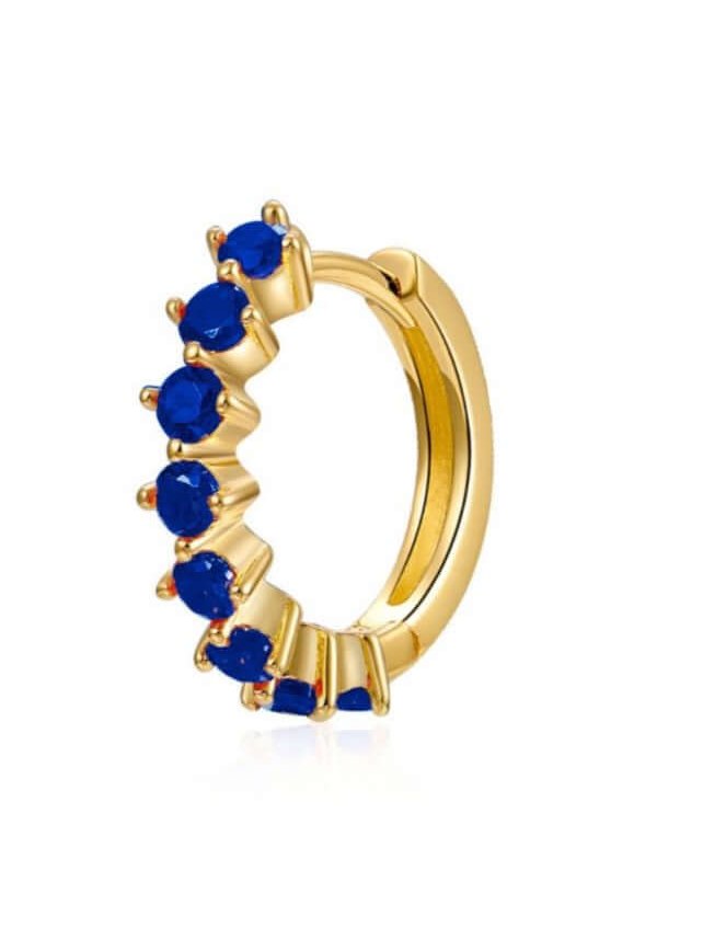 Le Marshand® - Joyería en plata 925, chapado en Oro 24K - Arito Circulitos Azul - Diseños propios - Brazaletes, pulseras, collares y pendientes - Joyería online - Mallorca