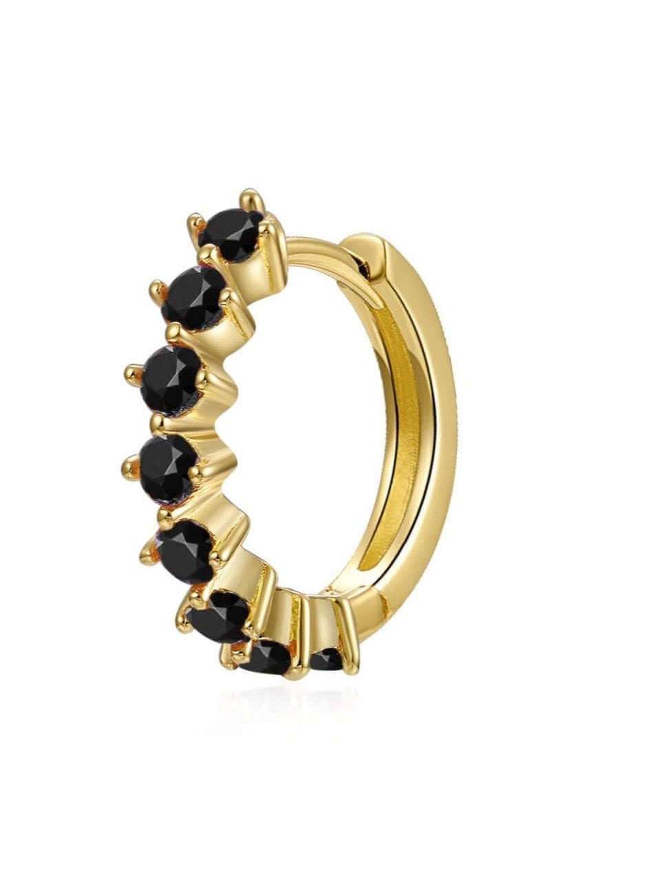 Le Marshand® - Joyería en plata 925, chapado en Oro 24K - Arito Circulitos Negro - Diseños propios - Brazaletes, pulseras, collares y pendientes - Joyería online - Mallorca