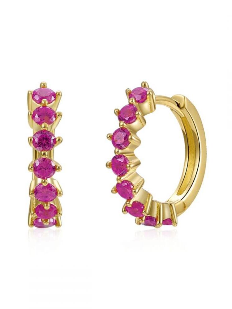 Le Marshand® - Joyería en plata 925, chapado en Oro 24K - Arito Circulitos Rosa - Diseños propios - Brazaletes, pulseras, collares y pendientes - Joyería online - Mallorca