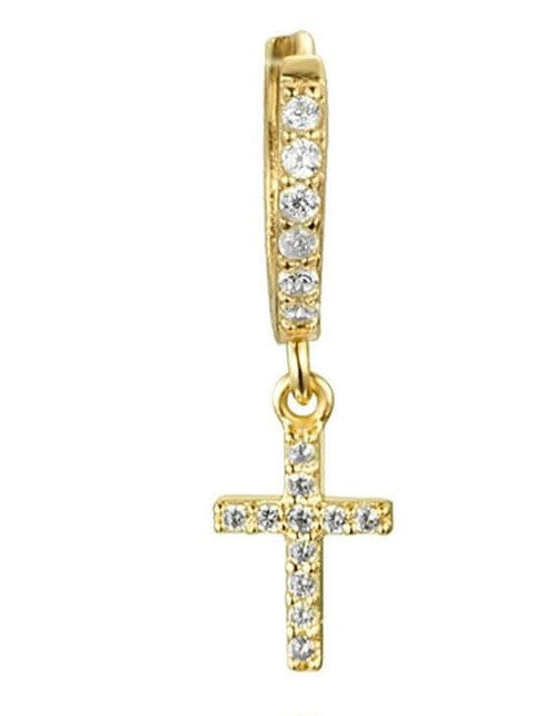 Le Marshand® - Joyería en plata 925, chapado en Oro 24K - Arito Cruz Circ - Diseños propios - Brazaletes, pulseras, collares y pendientes - Joyería online - Mallorca