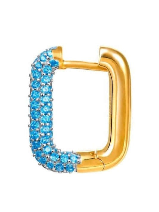 Le Marshand® - Joyería en plata 925, chapado en Oro 24K - Arito Lux Q Blue - Diseños propios - Brazaletes, pulseras, collares y pendientes - Joyería online - Mallorca