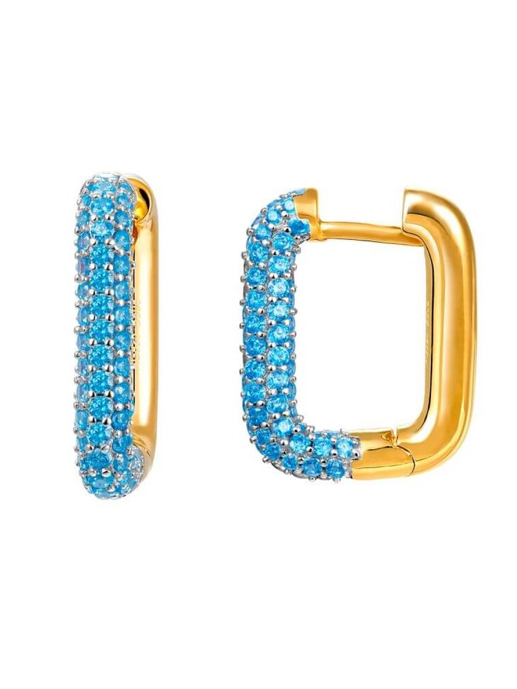 Le Marshand® - Joyería en plata 925, chapado en Oro 24K - Arito Lux Q Blue - Diseños propios - Brazaletes, pulseras, collares y pendientes - Joyería online - Mallorca