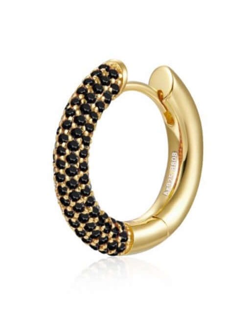 Le Marshand® - Joyería en plata 925, chapado en Oro 24K - Arito Lux Round Negro - Diseños propios - Brazaletes, pulseras, collares y pendientes - Joyería online - Mallorca
