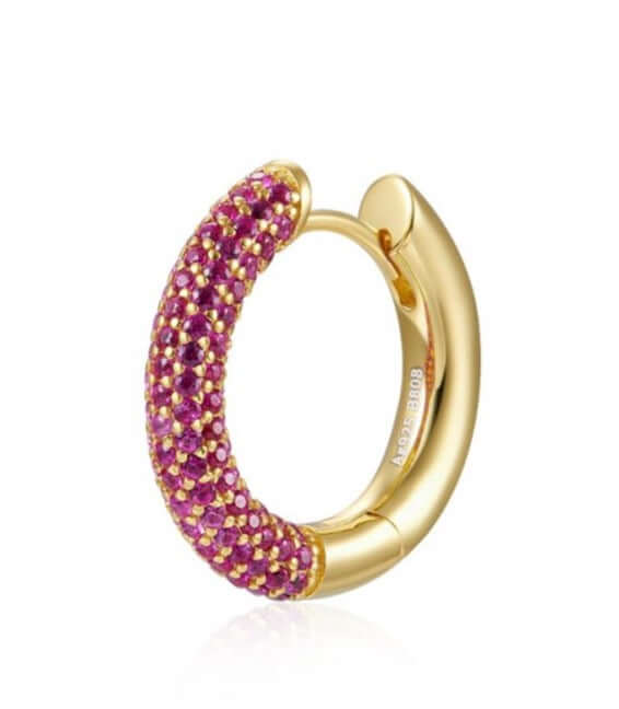 Le Marshand® - Joyería en plata 925, chapado en Oro 24K - Arito Lux Round Rosa - Diseños propios - Brazaletes, pulseras, collares y pendientes - Joyería online - Mallorca