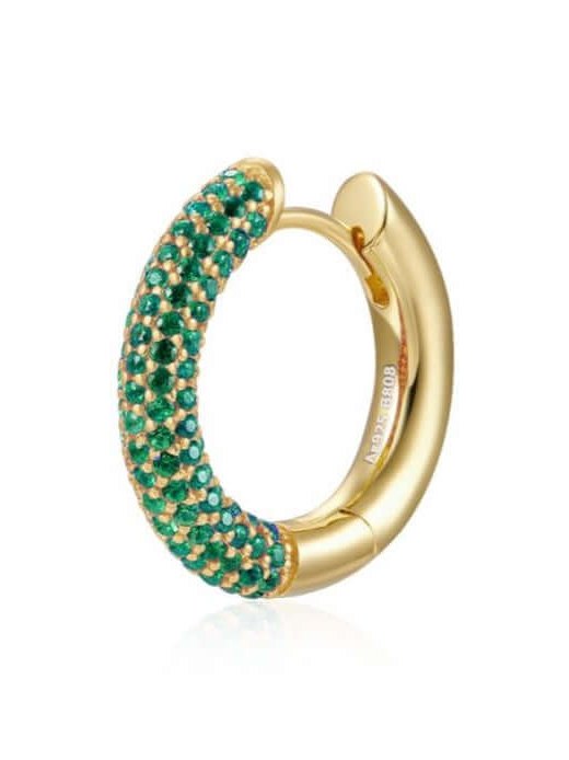Le Marshand® - Joyería en plata 925, chapado en Oro 24K - Arito Lux Round Verde - Diseños propios - Brazaletes, pulseras, collares y pendientes - Joyería online - Mallorca