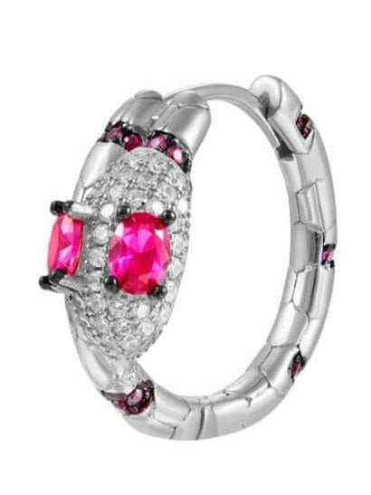 Le Marshand® - Joyería en plata 925, chapado en Oro 24K - Arito Lux Serpiente Rosa (Plata) - Diseños propios - Brazaletes, pulseras, collares y pendientes - Joyería online - Mallorca