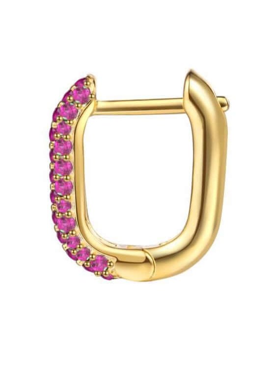 Le Marshand® - Joyería en plata 925, chapado en Oro 24K - Arito Mini Circ Q Rosa - Diseños propios - Brazaletes, pulseras, collares y pendientes - Joyería online - Mallorca