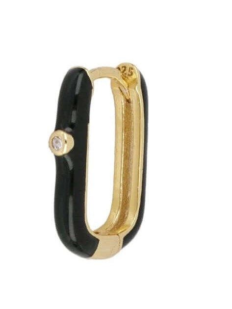 Le Marshand® - Joyería en plata 925, chapado en Oro 24K - Arito Mini Q negro - Diseños propios - Brazaletes, pulseras, collares y pendientes - Joyería online - Mallorca