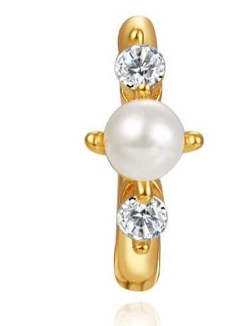 Le Marshand® - Joyería en plata 925, chapado en Oro 24K - Arito Perla al aire y Circonitas - Diseños propios - Brazaletes, pulseras, collares y pendientes - Joyería online - Mallorca