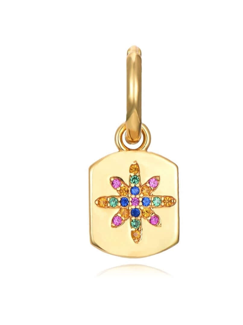 Le Marshand® - Joyería en plata 925, chapado en Oro 24K - Arito Plaquita Estrella Colorines - Diseños propios - Brazaletes, pulseras, collares y pendientes - Joyería online - Mallorca