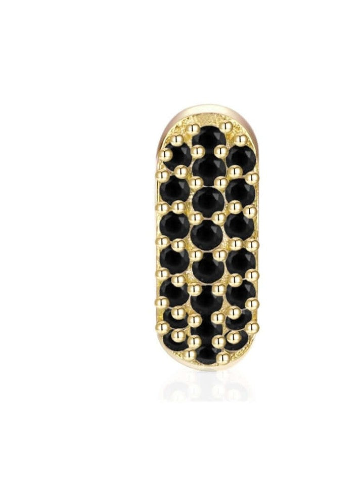 Le Marshand® - Joyería en plata 925, chapado en Oro 24K - Arito Round Mini Negro - Diseños propios - Brazaletes, pulseras, collares y pendientes - Joyería online - Mallorca