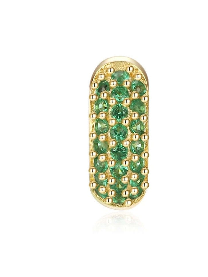 Le Marshand® - Joyería en plata 925, chapado en Oro 24K - Arito Round Mini Verde - Diseños propios - Brazaletes, pulseras, collares y pendientes - Joyería online - Mallorca