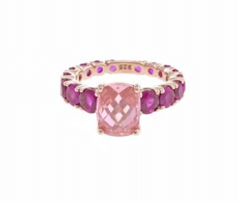 Le Marshand® - Joyería en plata 925, chapado en Oro 24K - Anillo Candy Rosa (Plata bañada oro) - Diseños propios - Brazaletes, pulseras, collares y pendientes - Joyería online - Mallorca