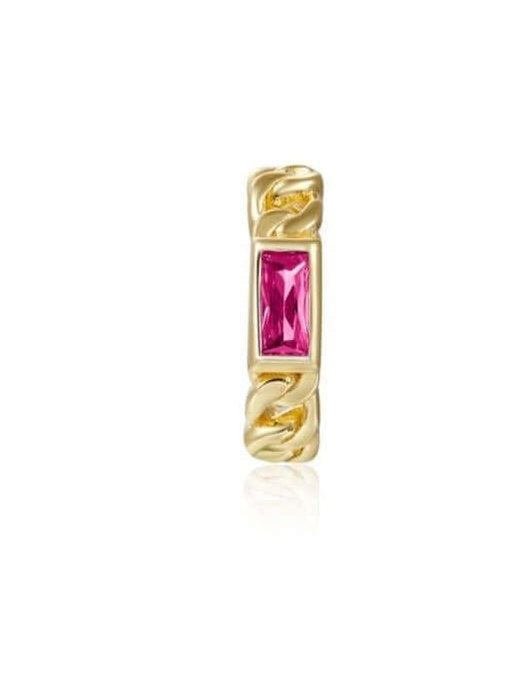 Le Marshand® - Joyería en plata 925, chapado en Oro 24K - Cuff Solitario Rosa - Diseños propios - Brazaletes, pulseras, collares y pendientes - Joyería online - Mallorca