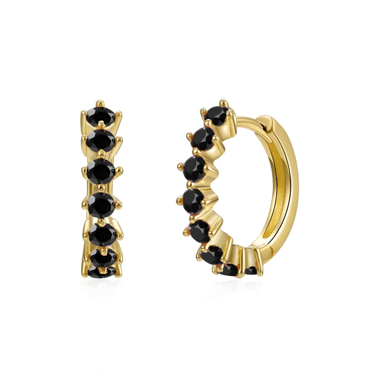 Le Marshand® - Joyería en plata 925, chapado en Oro 24K - Arito Circulitos Negro - Diseños propios - Brazaletes, pulseras, collares y pendientes - Joyería online - Mallorca