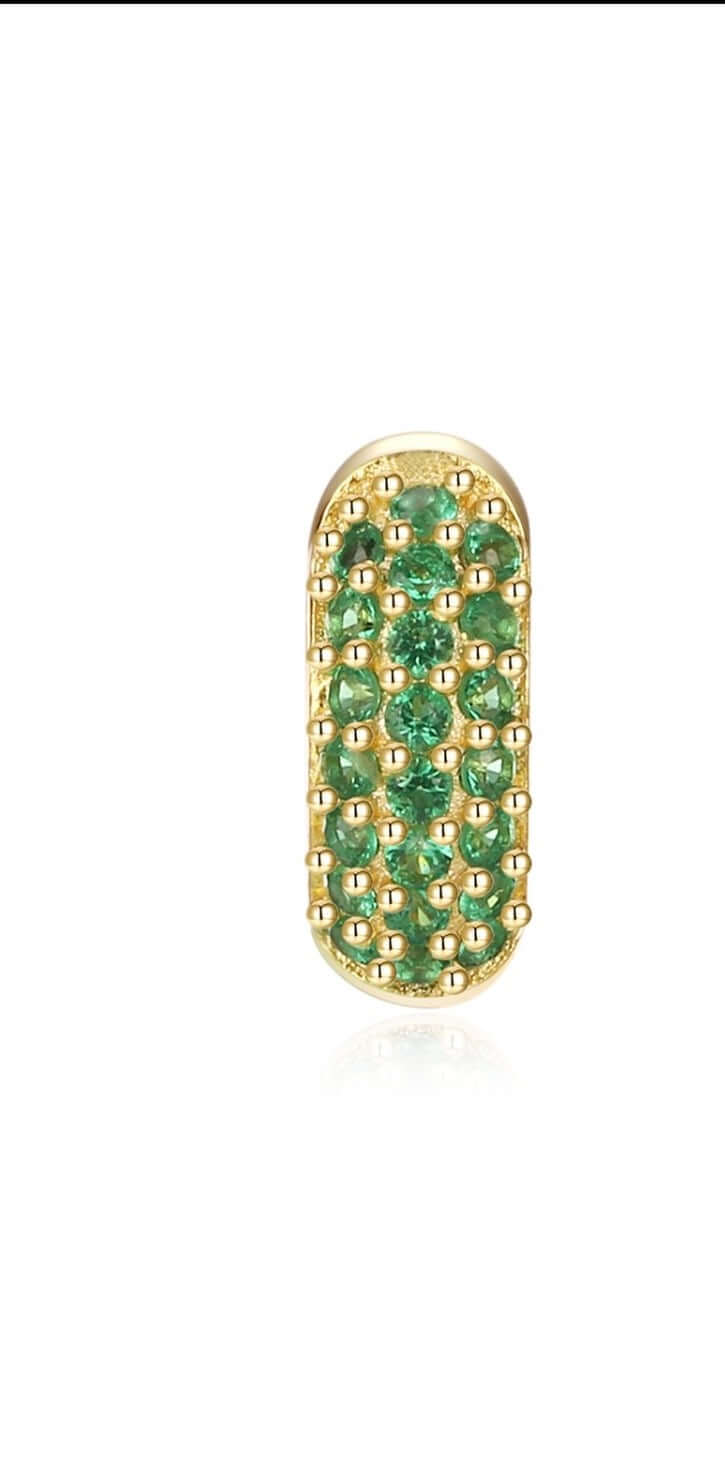 Le Marshand® - Joyería en plata 925, chapado en Oro 24K - Arito Round Mini Verde - Diseños propios - Brazaletes, pulseras, collares y pendientes - Joyería online - Mallorca