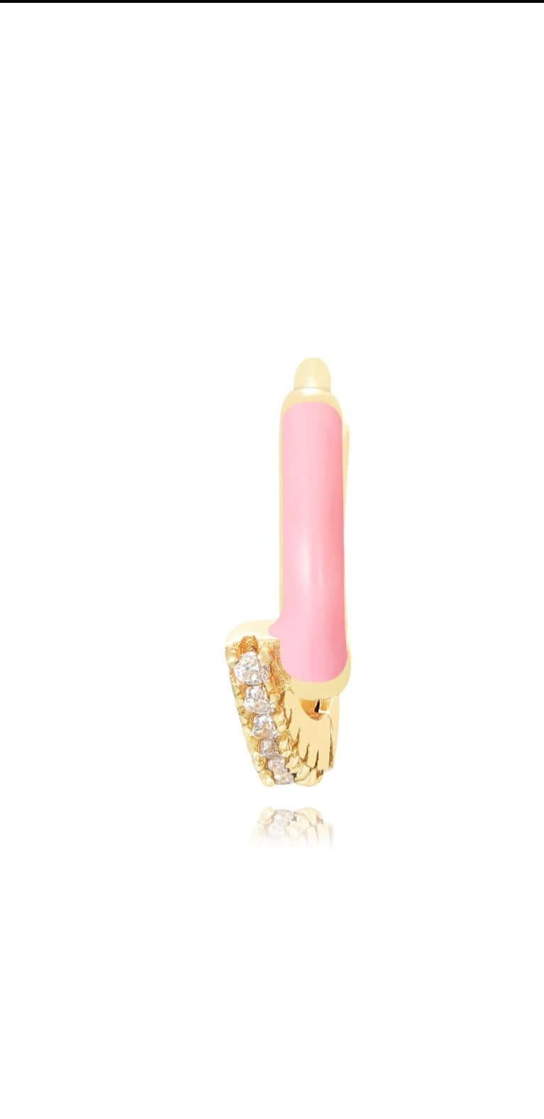Le Marshand® - Joyería en plata 925, chapado en Oro 24K - Arito Esmalte Rosa y circonitas - Diseños propios - Brazaletes, pulseras, collares y pendientes - Joyería online - Mallorca