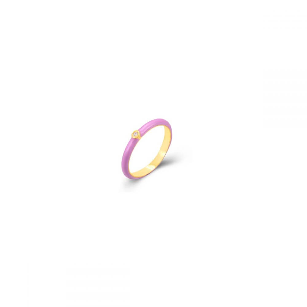 Le Marshand® - Joyería en plata 925, chapado en Oro 24K - Anillo Esmaltado Lila - Diseños propios - Brazaletes, pulseras, collares y pendientes - Joyería online - Mallorca