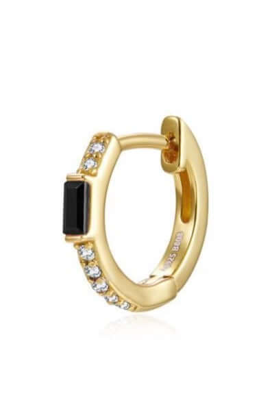 Le Marshand® - Joyería en plata 925, chapado en Oro 24K - Arito Queen Circ Negro - Diseños propios - Brazaletes, pulseras, collares y pendientes - Joyería online - Mallorca