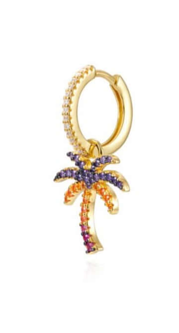 Le Marshand® - Joyería en plata 925, chapado en Oro 24K - Arito Lux Palmera - Diseños propios - Brazaletes, pulseras, collares y pendientes - Joyería online - Mallorca