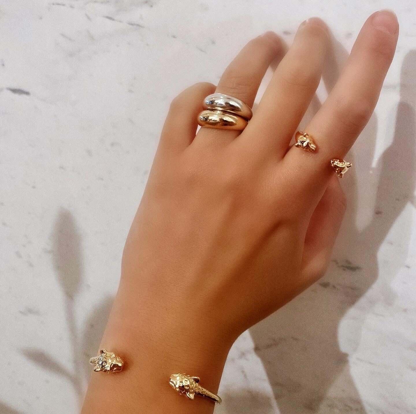 Le Marshand® - Joyería en plata 925, chapado en Oro 24K - Anillo Pantera - Diseños propios - Brazaletes, pulseras, collares y pendientes - Joyería online - Mallorca