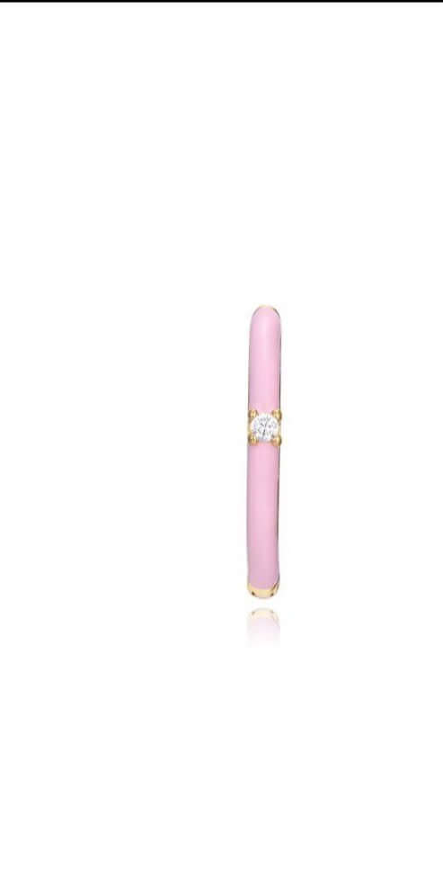 Le Marshand® - Joyería en plata 925, chapado en Oro 24K - Arito Esmalte Rosa - Diseños propios - Brazaletes, pulseras, collares y pendientes - Joyería online - Mallorca