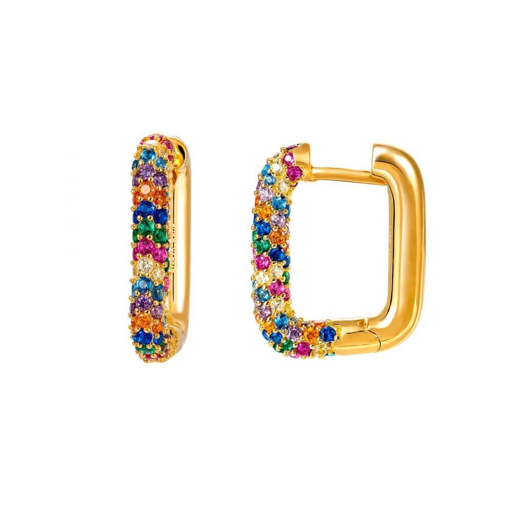 Le Marshand® - Joyería en plata 925, chapado en Oro 24K - Arito Lux Q Colorines - Diseños propios - Brazaletes, pulseras, collares y pendientes - Joyería online - Mallorca