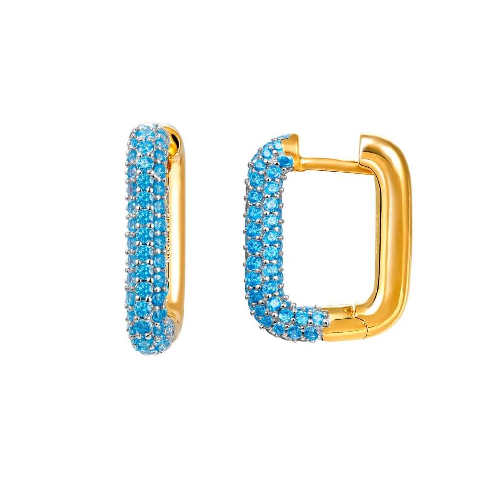 Le Marshand® - Joyería en plata 925, chapado en Oro 24K - Arito Lux Q Blue - Diseños propios - Brazaletes, pulseras, collares y pendientes - Joyería online - Mallorca