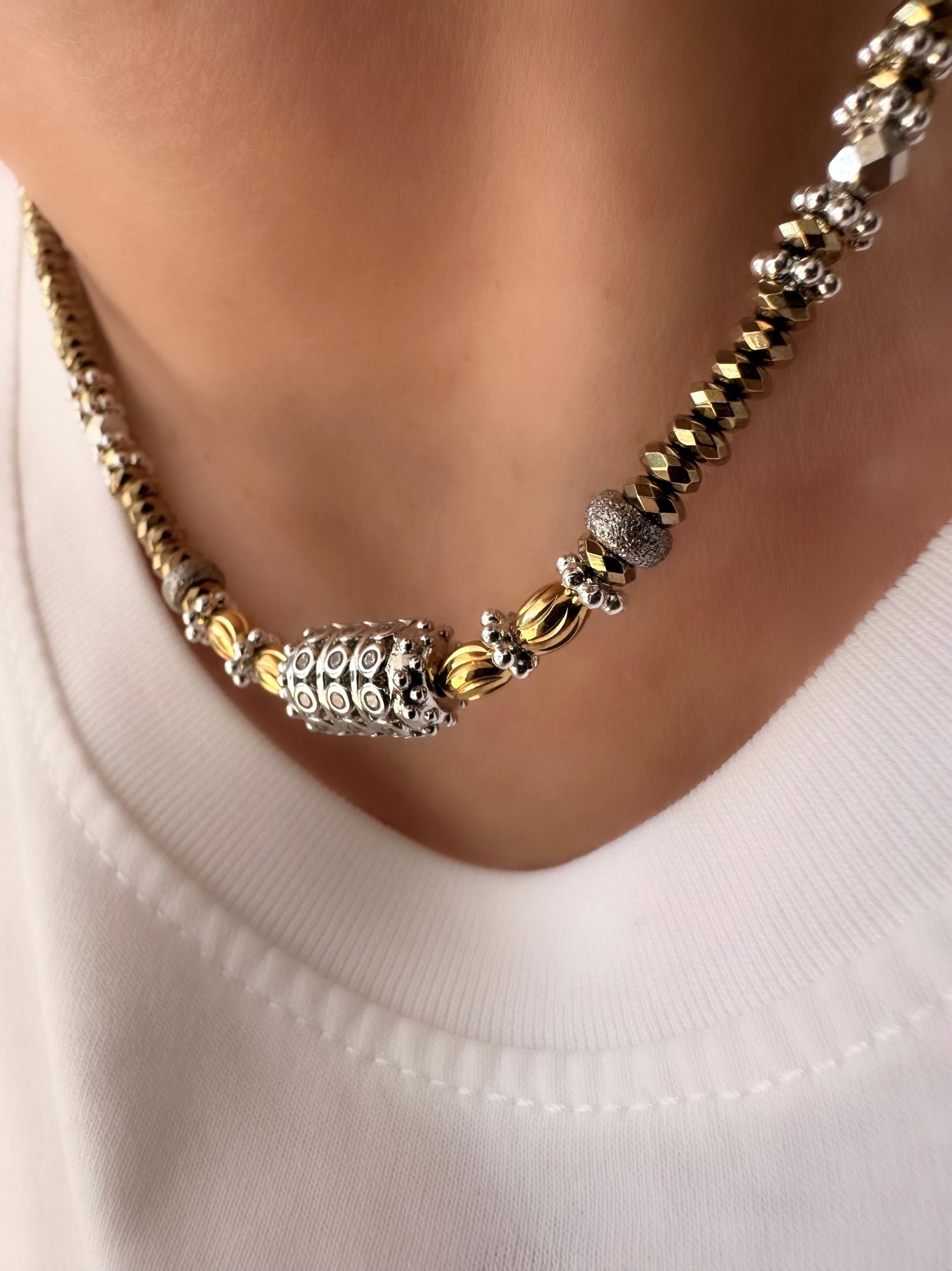 Pyrite Strong Necklace (925 Silver and Pyrite)