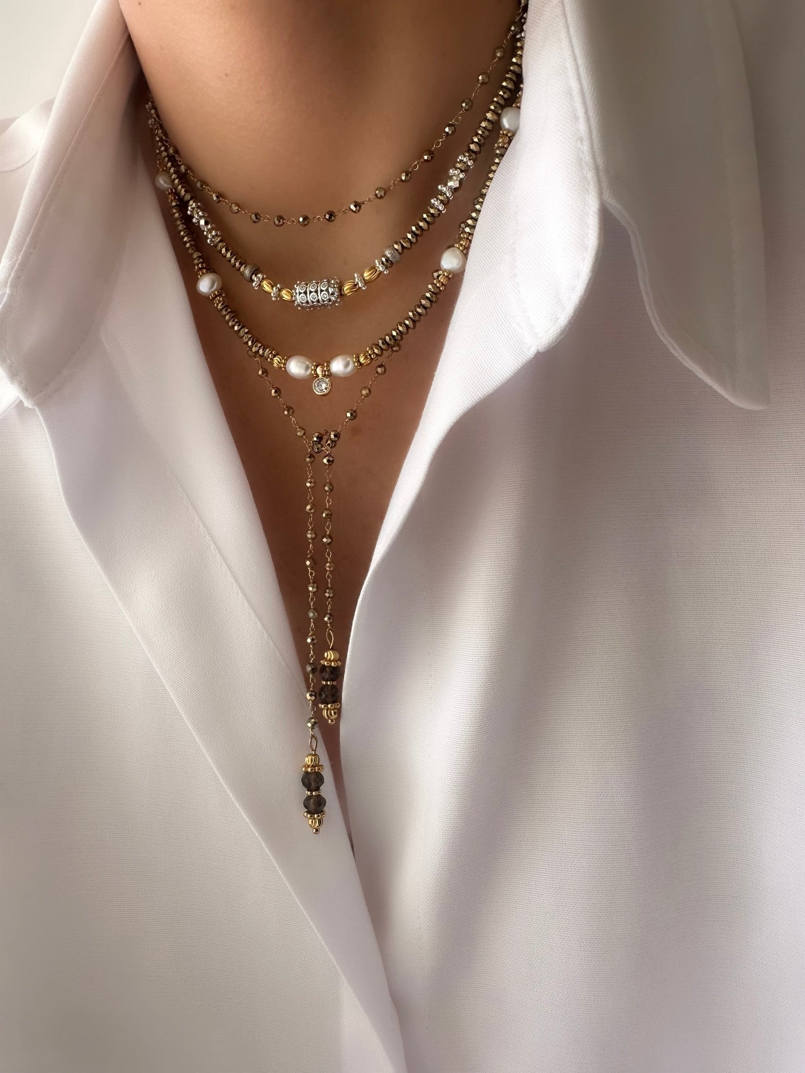 Pyrite Strong Necklace (925 Silver and Pyrite)